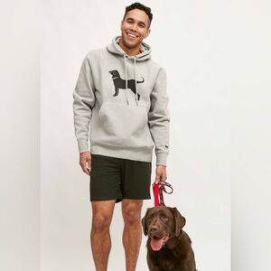 Gray Hoodie Black Dog Adult Small